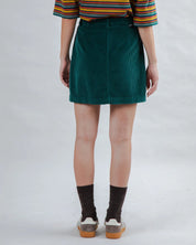 corduroy mini skirt green