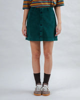 corduroy mini skirt green
