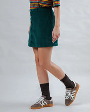 corduroy mini skirt green