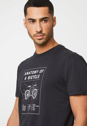 agave bike anatomy black t-shirt