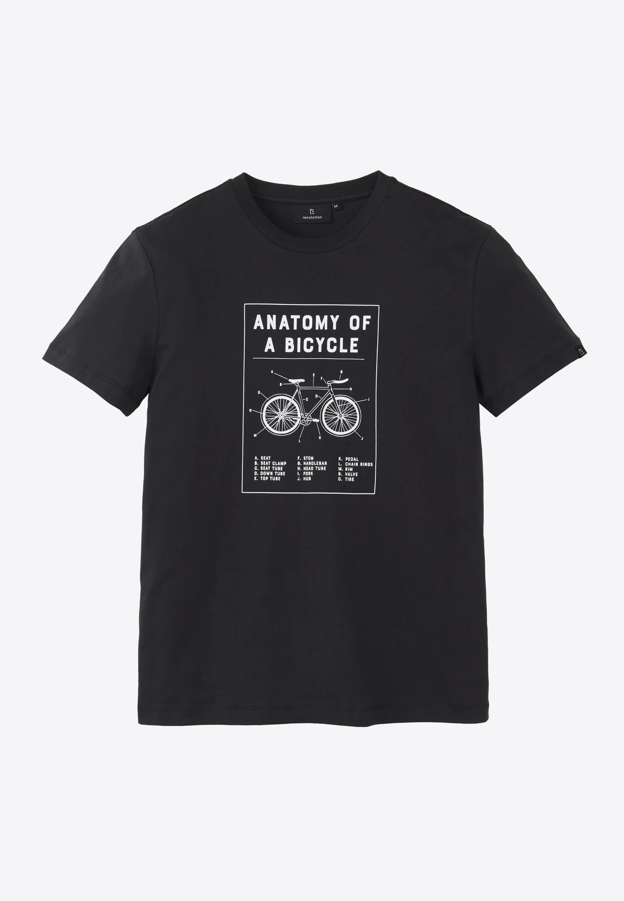 agave bike anatomy black t-shirt