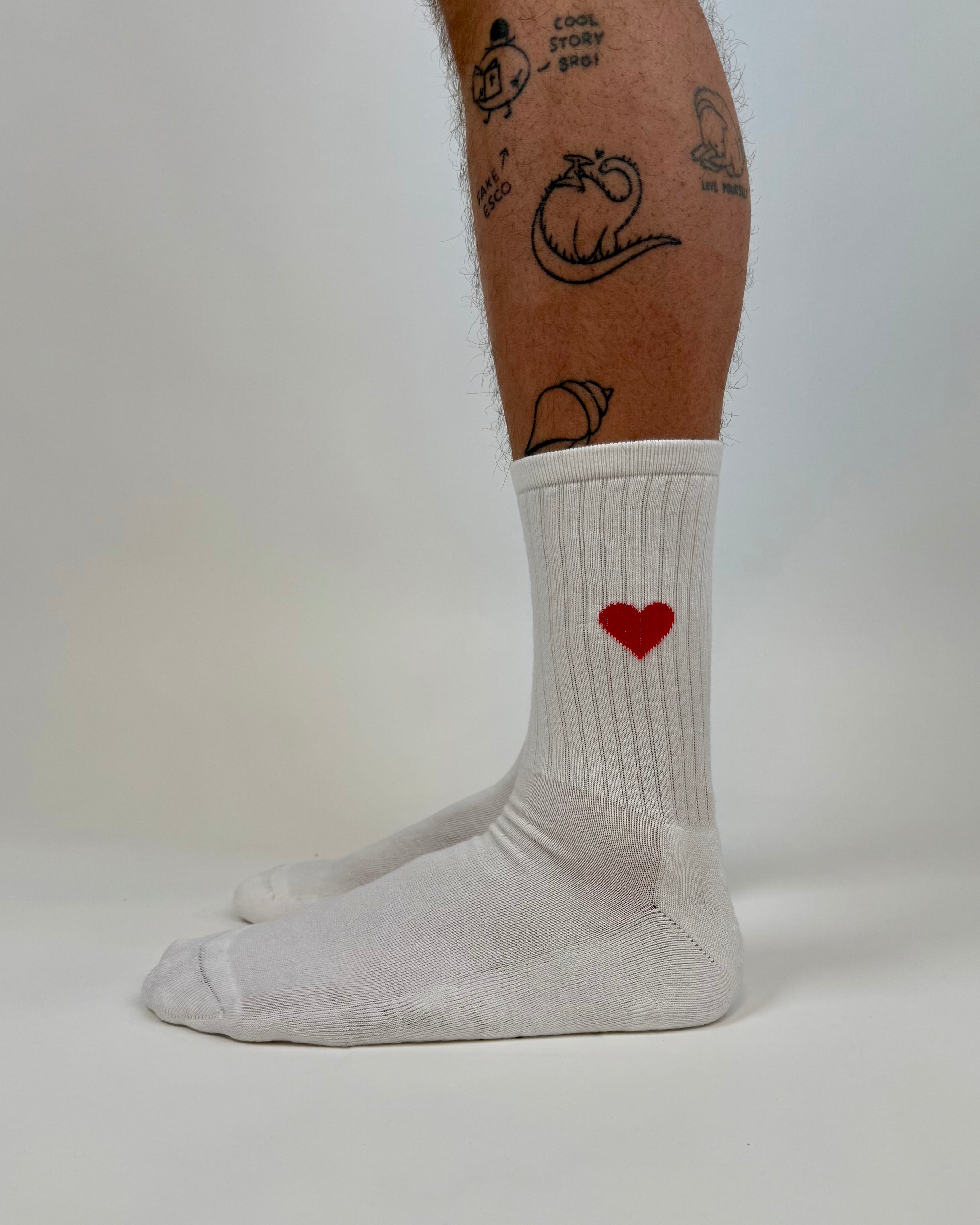 tennis sock red heart