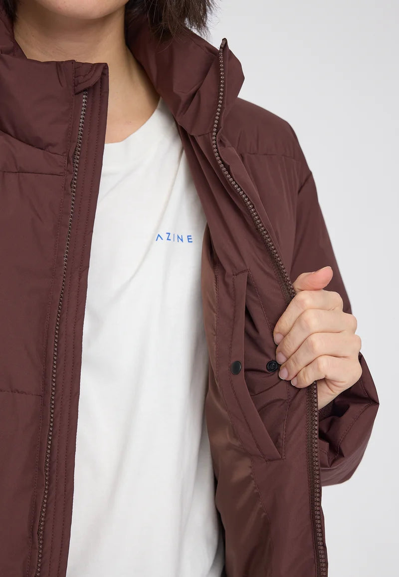 jacke loose fit puffer jacket deep mahogany