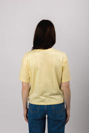boxy organic crop tee butter yellow