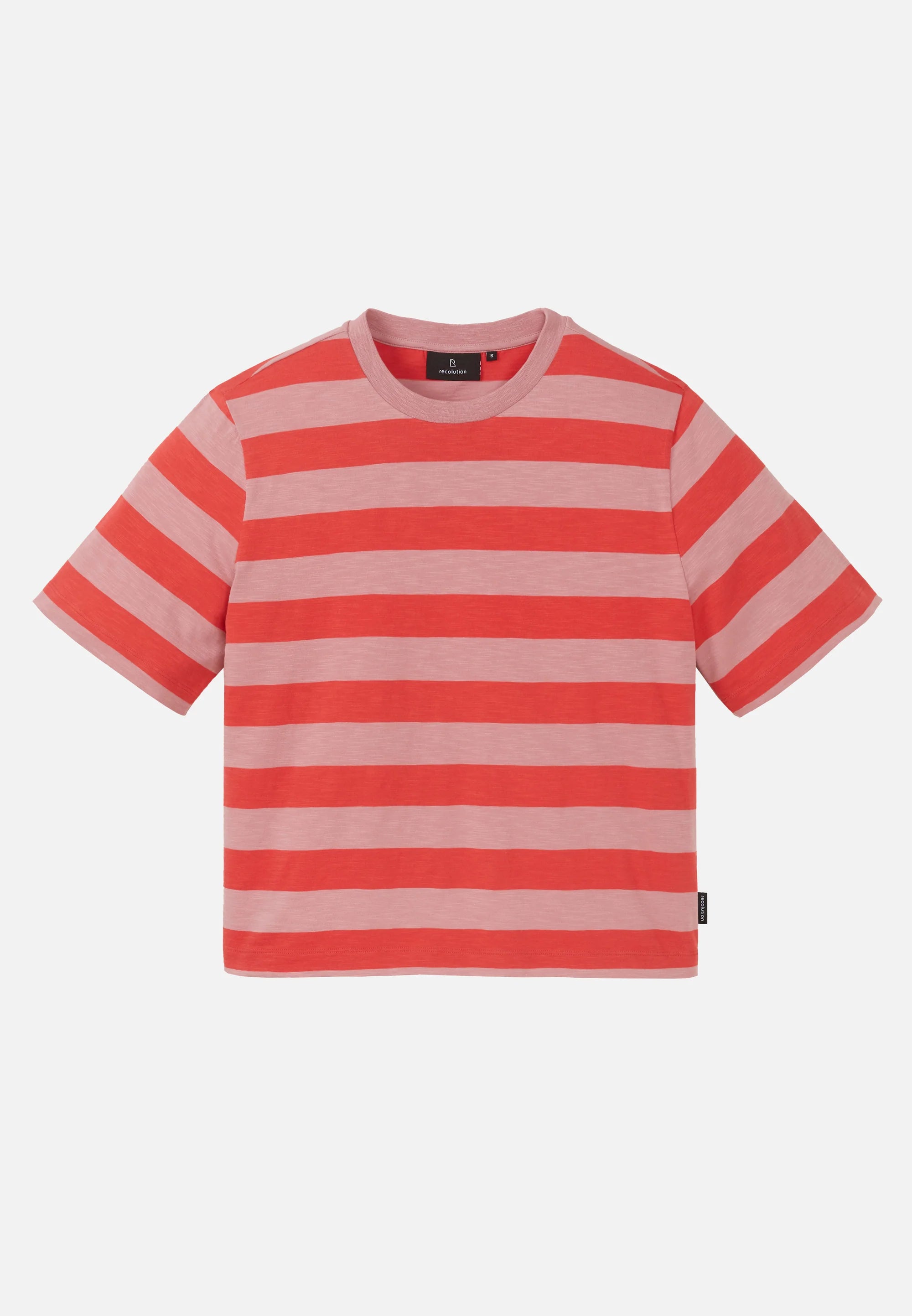 t-shirt azolla stripes peony pink