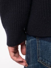 august rib wool navy sweater