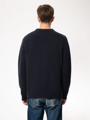 august rib wool navy sweater