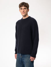 august rib wool navy sweater