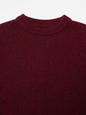 august rib wool sweater burgundy