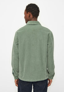 stretched 8-wales corduroy overshirt lily pad