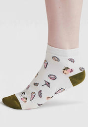 dixie ice cream bamboo ankle socks stone white