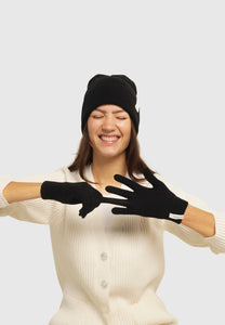 iki merino gloves black
