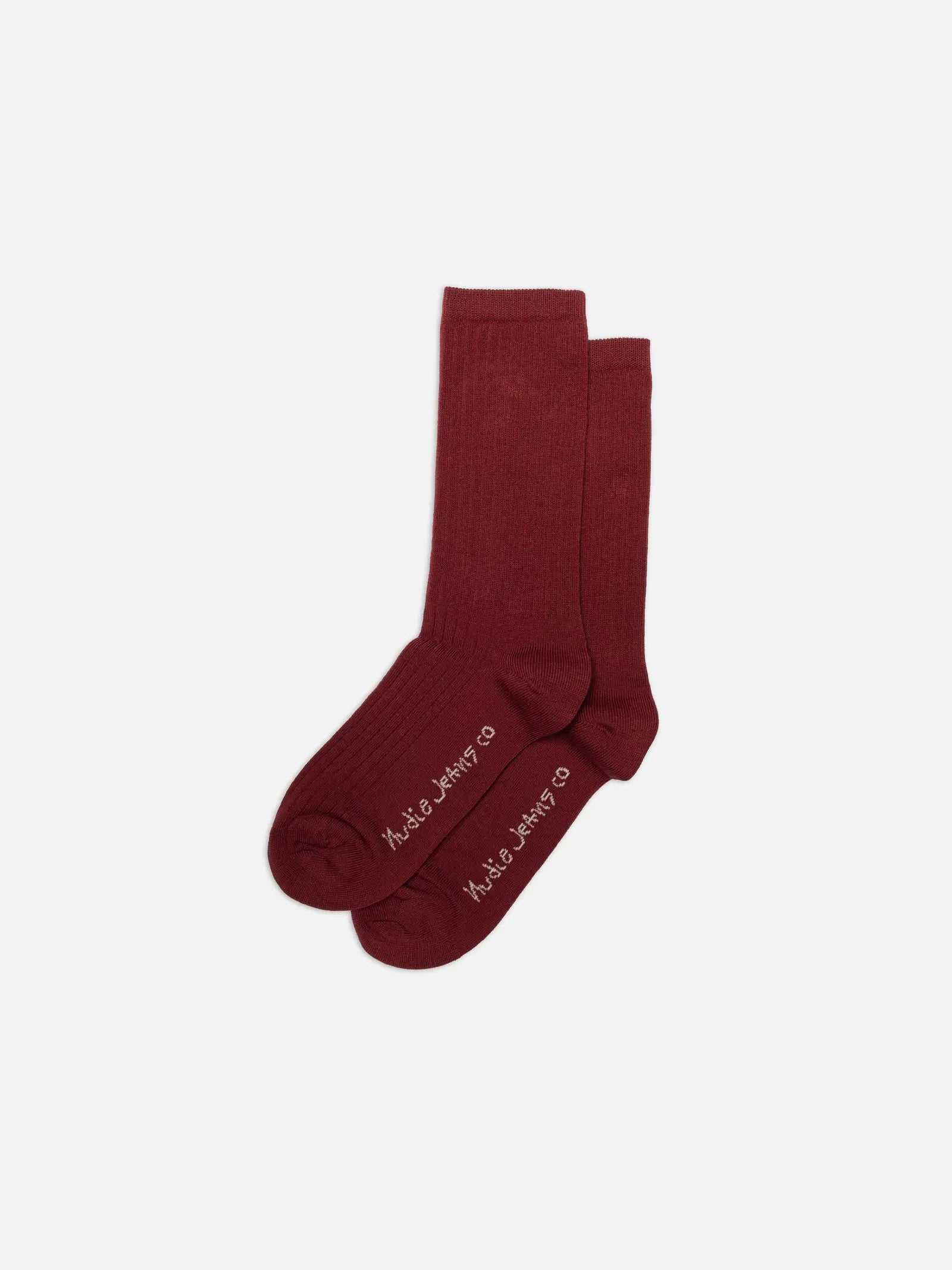 women cotton ribbed socks burgundy