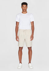 fig loose linen shorts light feather gray