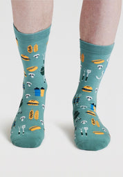 king of the grill bamboo socks lagoon green