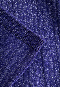 single pack rib lurex socks deep purple