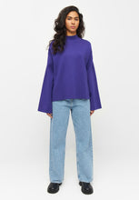 Load image into Gallery viewer, cotton high neck knit deep purple