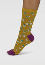 Load image into Gallery viewer, mapel floral bamboo socks lichen green