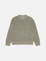 august rib wool sweater green melange