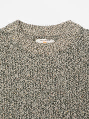 august rib wool sweater green melange