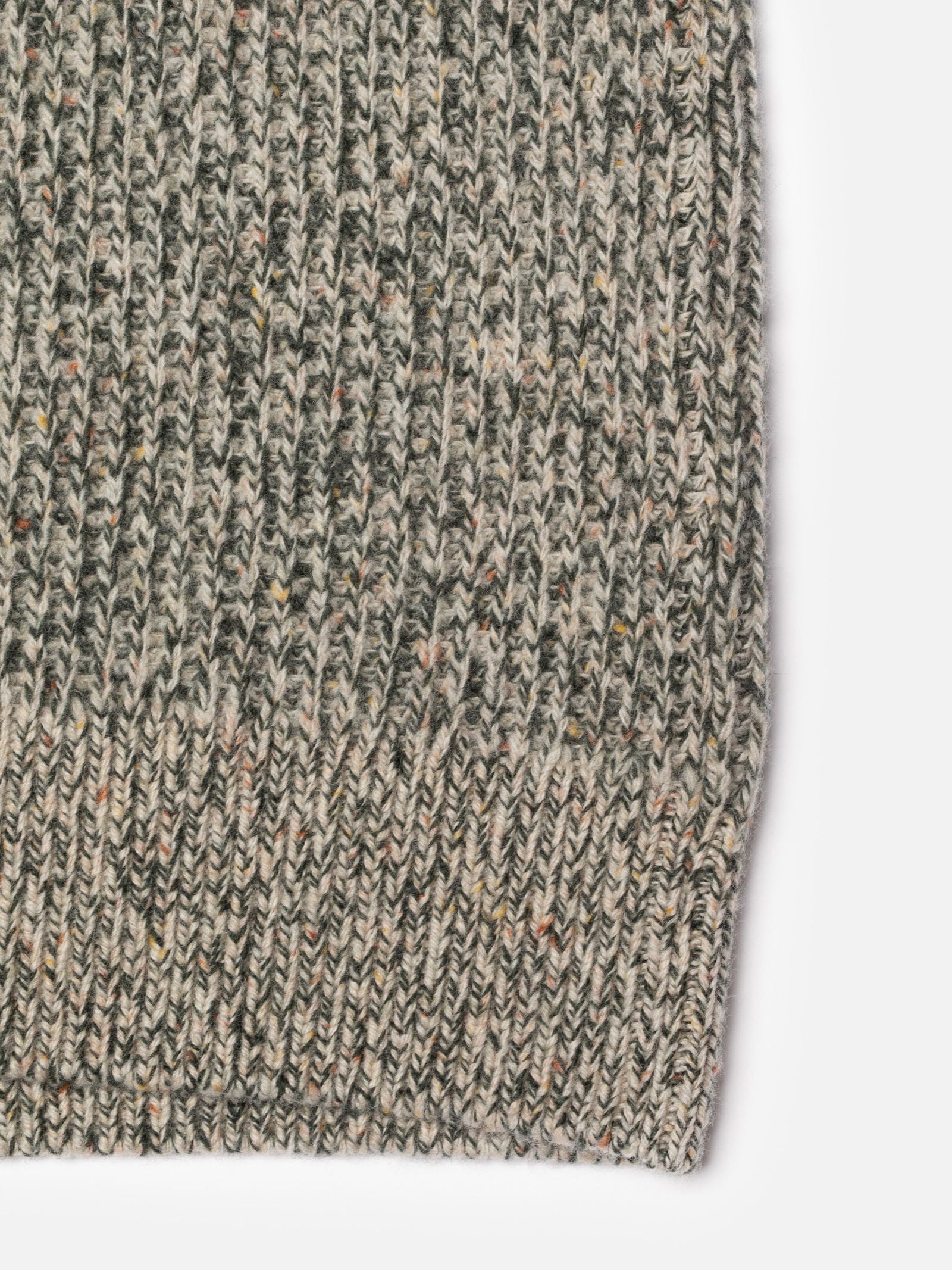 august rib wool sweater green melange
