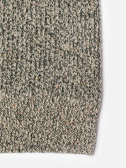 august rib wool sweater green melange