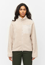 Load image into Gallery viewer, teddy high neck zip jacket beige