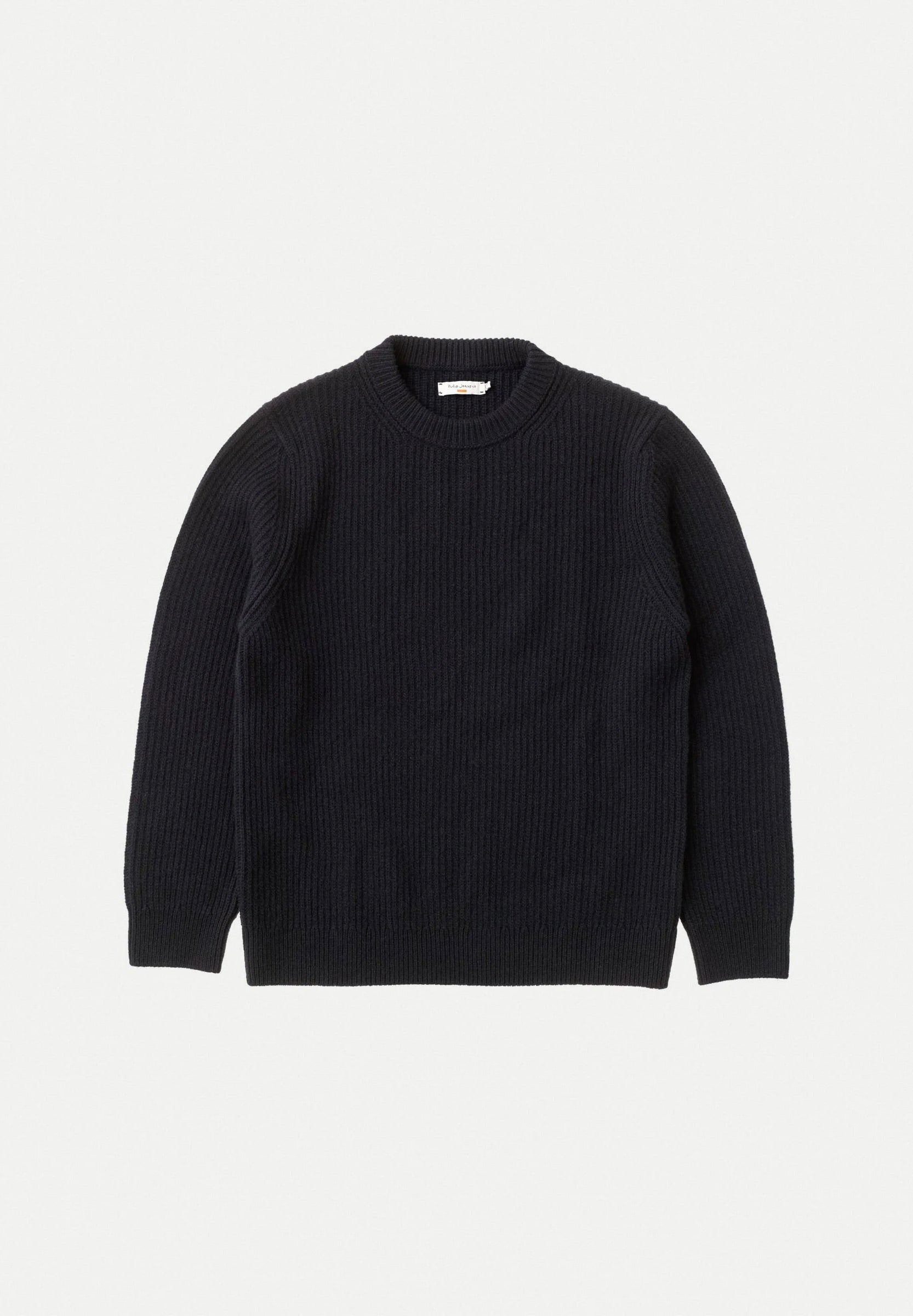 august rib wool navy sweater