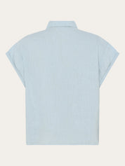 aster fold-up linen short sleeve shirt skyway