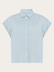 aster fold-up linen short sleeve shirt skyway