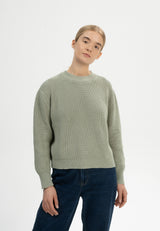 pullover rib knit jumper adah green clay