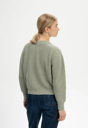 pullover rib knit jumper adah green clay