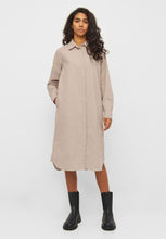 Load image into Gallery viewer, corduroy shirt dress light feather grey