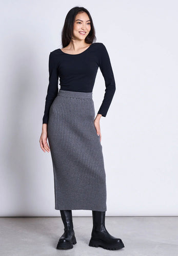 knitted skirt ebba dark grey