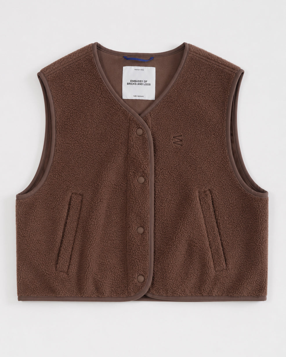belva fleece vest french roast