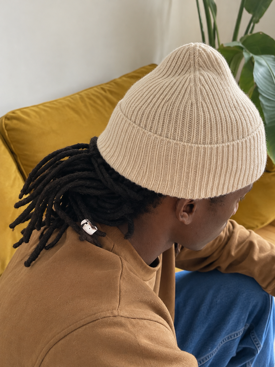 classic wool beanie - beige