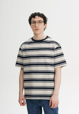 t-shirt bhajan navy/birch stripes