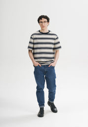 t-shirt bhajan navy/birch stripes