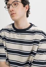 t-shirt bhajan navy/birch stripes