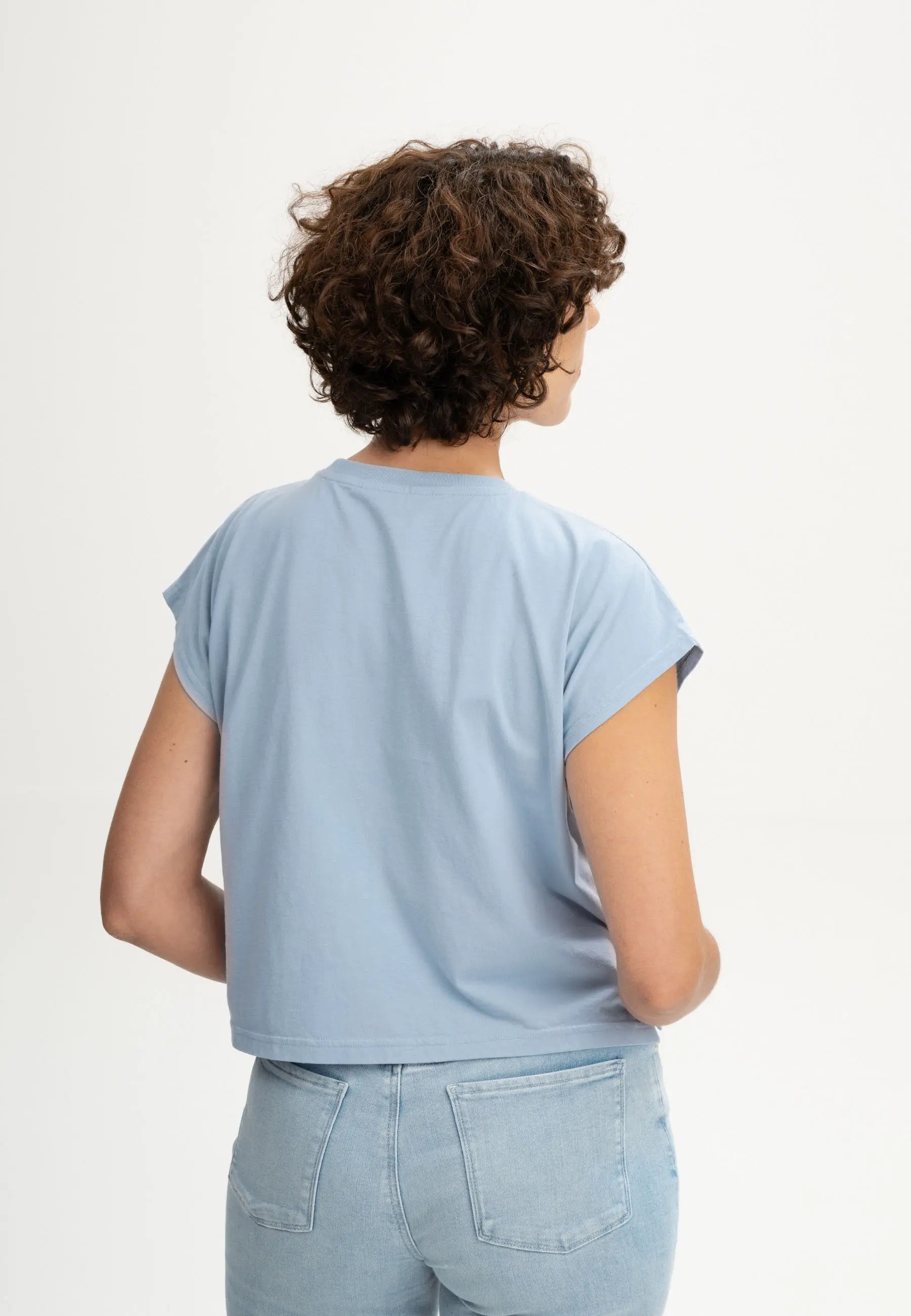 cropped t-shirt bhamini zartes blau