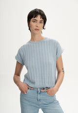 structured knit t-shirt bhari cloudy blue