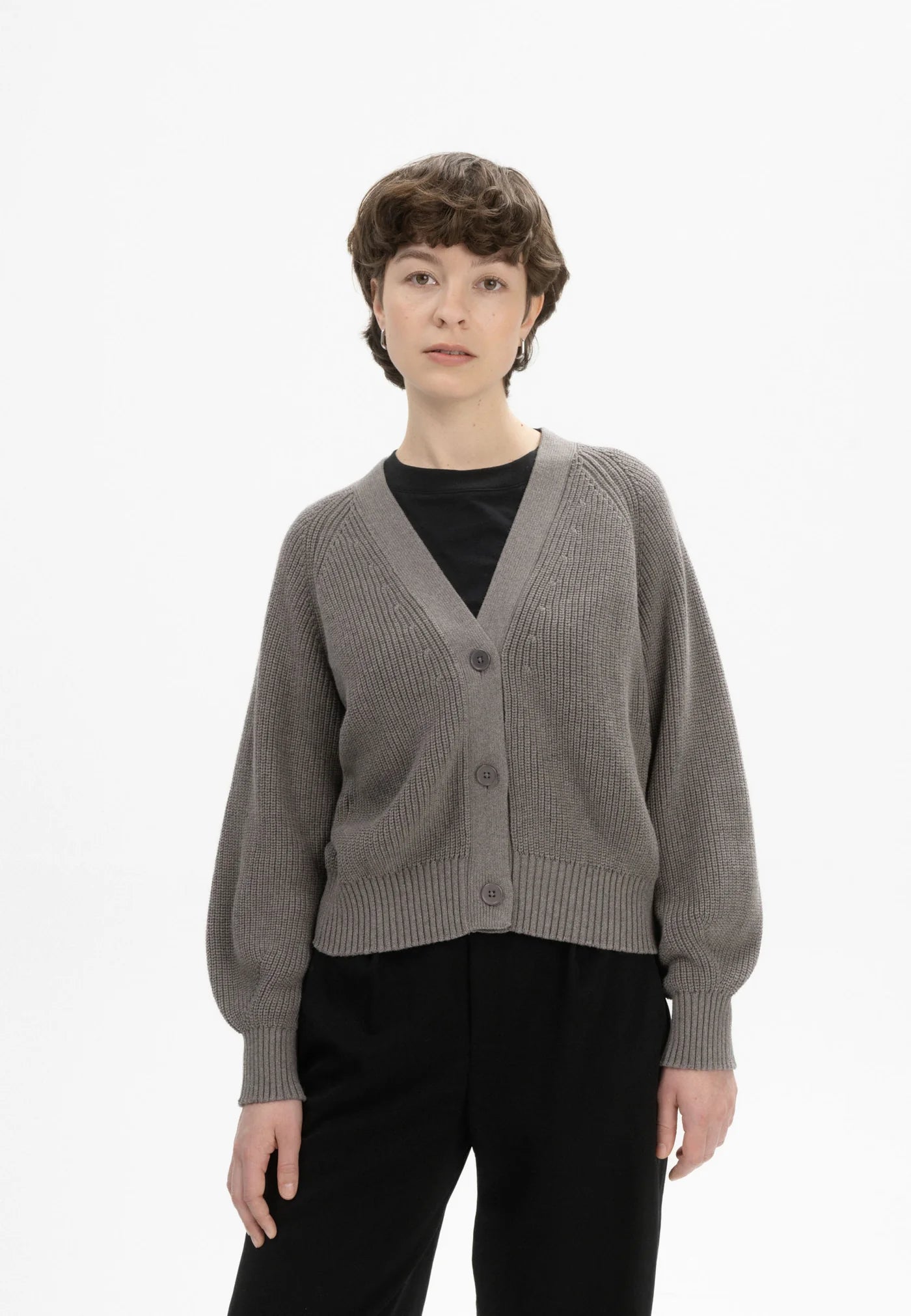 strickjacke rib knit cardigan bhuma bear melange