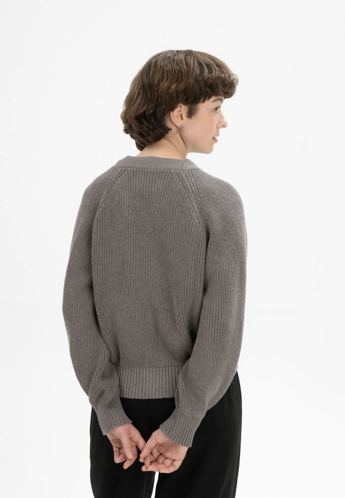 strickjacke rib knit cardigan bhuma bear melange