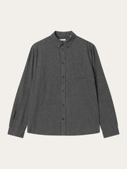 regular fit melangé flannel shirt dark grey melange