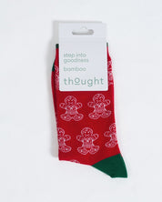 christmas gingerbread bamboo socks red