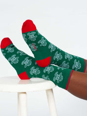 christmas gingerbread bamboo socks green