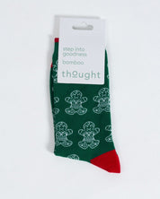 christmas gingerbread bamboo socks green