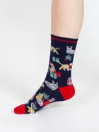 christmas pet organic cotton sock navy