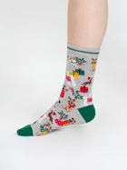 christmas pet organic cotton sock grey marl