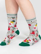 christmas pet organic cotton sock grey marl